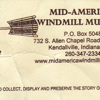 Mid-America Windmill Museum - Business Card - Museums Near Me - Kendallville, Indiana Mid-America Windmill Museum - Business Card - Museums Near Me - Kendallville, Indiana