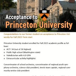 Steven Academy - Congratulations to our former student on acceptance to Princeton University for Fall 2023 Term start

Tel. 415-918-6018