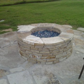 Swafford's Landscape - Flagstone Fire Pit - Landscaping Near Me - Gainesville, Texas