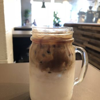 Roots Cafe - Iced Lavender Latte - Cafes Near Me - Cerritos, California
