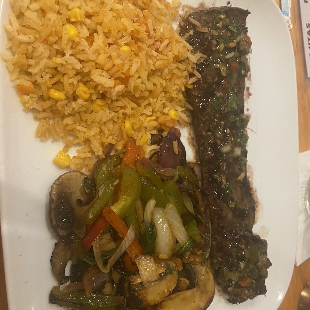 Nopal - Skirt steak, grilled veggies and yellow rice - Mexican Near Me - Gainesville, Florida Nopal - Skirt steak, grilled veggies and yellow rice - Mexican Near Me - Gainesville, Florida