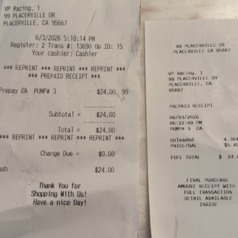 VP Racing Gas Station - 6/3/2026: Marathon has changed its name to VP Racing! Please review receipts! - Gas Stations Near Me - Placerville, California VP Racing Gas Station - 6/3/2026: Marathon has changed its name to VP Racing! Please review receipts! - Gas Stations Near Me - Placerville, California