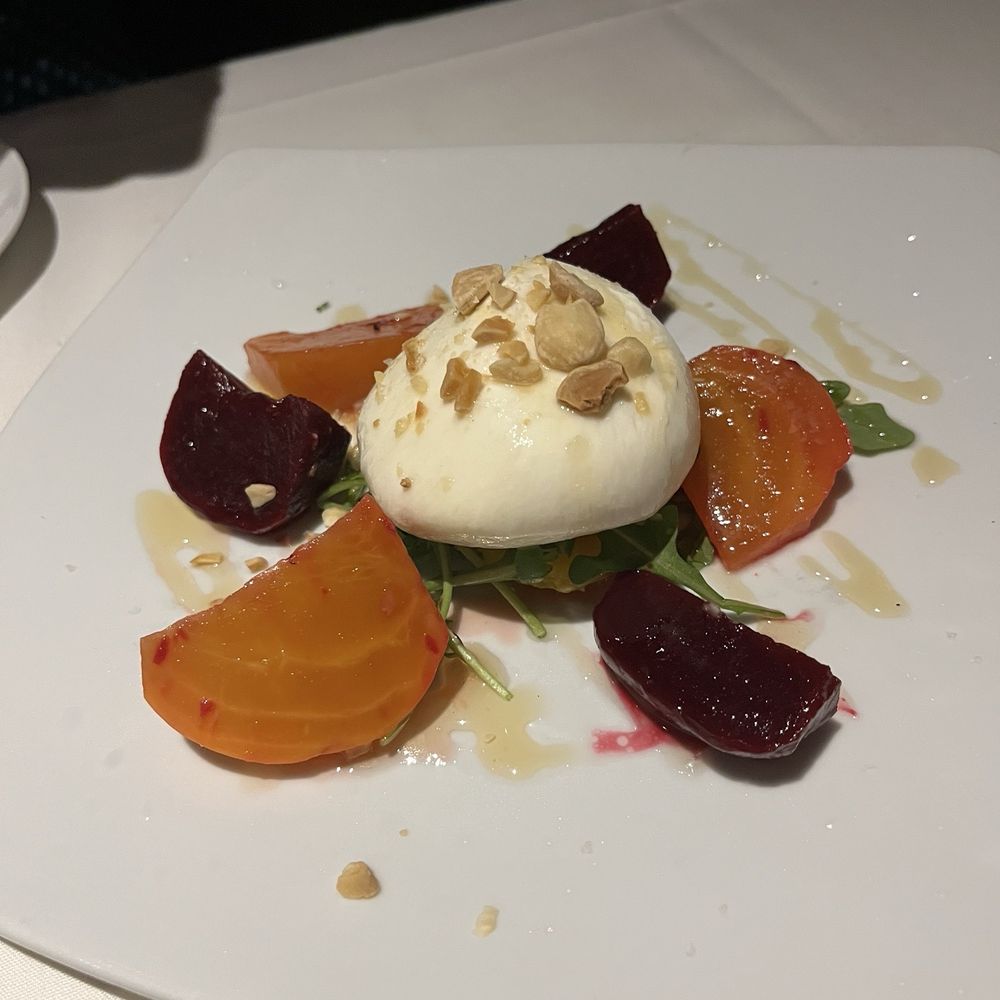 Eddie V's Prime Seafood - 02/03/26 Burrata and Beet Salad $18 - Seafood Near Me - La Jolla, California Eddie V's Prime Seafood - 02/03/26 Burrata and Beet Salad $18 - Seafood Near Me - La Jolla, California