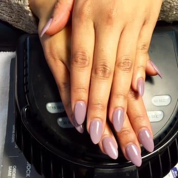Royal Nails - Almond gel nails color "sweet purple" - Nail Salons Near Me - Anaheim, California