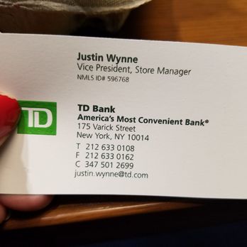 TD Bank - Bank business card - Banks & Credit Unions Near Me - New York, New York TD Bank - Bank business card - Banks & Credit Unions Near Me - New York, New York
