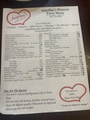 Menu photo 2 Angelina's Pizzeria Deland, FL