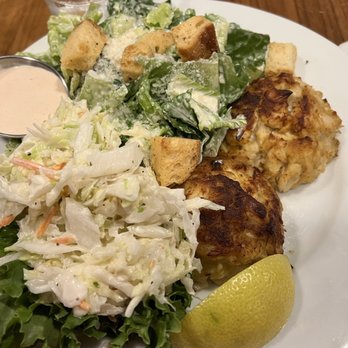 Chadwicks - Jumbo Lump Crab Cakes with Caesar salad and delicious coleslaw - American Near Me - Alexandria, Virginia