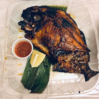 Awang Kitchen - Grilled pompano fish with Padang sauce / Ikan Bawal Bakar sauce pandang - Indonesian Near Me - Elmhurst, New York