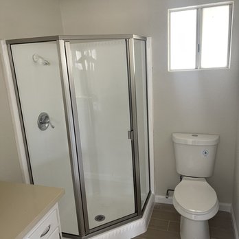 Garcia's Glass - Semi frameless neo angle brush nickel - Windows Installation Near Me - Victorville, California Garcia's Glass - Semi frameless neo angle brush nickel - Windows Installation Near Me - Victorville, California