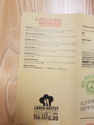 Menu photo 2 Pizza Factory Burlington, WA