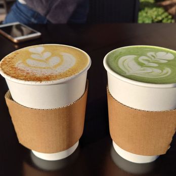 Everyday Eatery - Golden rose latté and matcha latté - Cafes Near Me - Irvine, California
