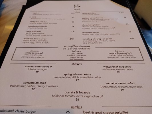 Menu photo 7 Hawksworth Restaurant Vancouver, BC Menu photo 7 Hawksworth Restaurant Vancouver, BC