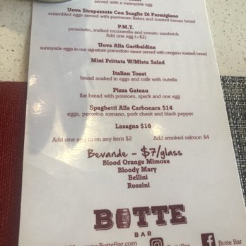 Botte Bar - Menu - Cocktail Bars Near Me - Astoria, New York Botte Bar - Menu - Cocktail Bars Near Me - Astoria, New York
