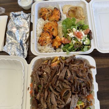 Lazeez Eats - Gyro Greek Fries and Chicken Kabob Plate - Mediterranean Near Me - Anaheim, California