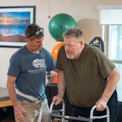 Mountain Manor - Our therapists provide one-on-one support to help patients regain mobility. Proudly delivering focused, compassionate care in our rehab gym.