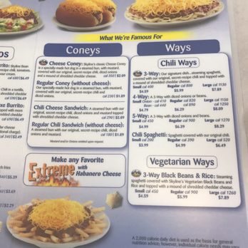 Skyline Chili - a menu for a fast food restaurant - Fast Food Near Me - Liberty Township, Ohio Skyline Chili - a menu for a fast food restaurant - Fast Food Near Me - Liberty Township, Ohio