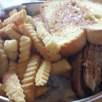 Sonny's BBQ - Beef Brisket sandwich on garlic bread with fries. - Barbeque Near Me - Apopka, Florida