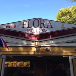 Flora Kebab og Pizza - Flora sign above door