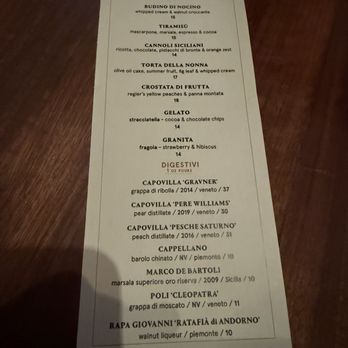 Felix Trattoria - Dessert Menu! - Italian Near Me - Los Angeles, California