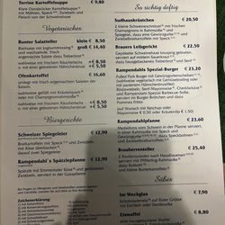 Rampendahl Hausbrauerei - Karte