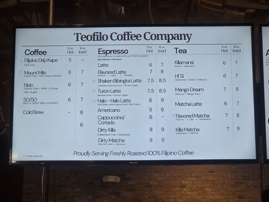 Menu photo 2 Teofilo Coffee Company Carson, CA