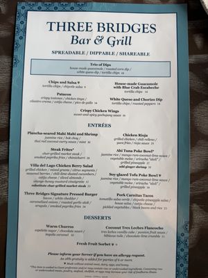 Menu photo 3 Three Bridges Bar and Grill at Villa del Lago Orlando, FL Menu photo 3 Three Bridges Bar and Grill at Villa del Lago Orlando, FL