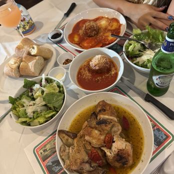 Gio's Chicken Amalfitano - Diavola chicken, bread and side salad, cheese ravioli and an extra side meatball - Italian Near Me - Atlanta, Georgia