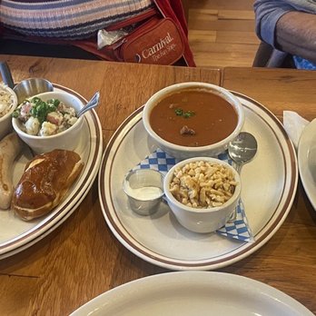 Altdorf Biergarten - Currywurst app, sausage sampler w sauerkraut & German potato salad, Bavarian gulash, jagerschnitzel - German Near Me - Fredericksburg, Texas Altdorf Biergarten - Currywurst app, sausage sampler w sauerkraut & German potato salad, Bavarian gulash, jagerschnitzel - German Near Me - Fredericksburg, Texas
