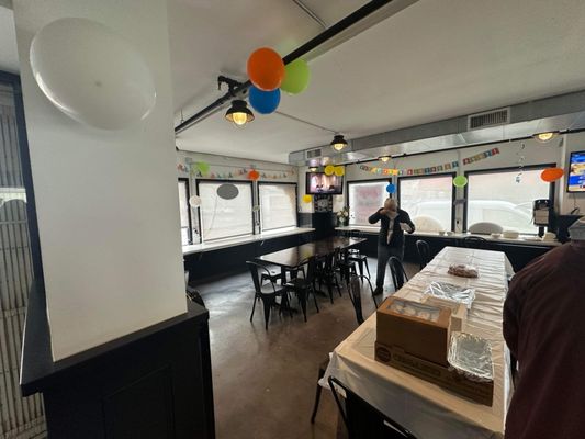 Photo of The Pizza Press - Santa Ana, CA, US. Decor set up for us for my husband's surprise bday party!