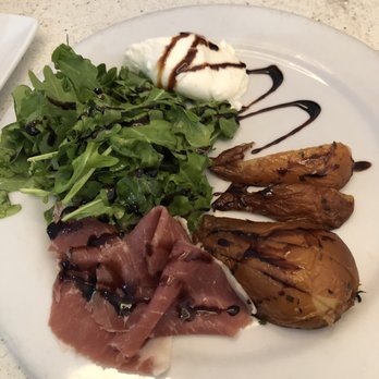 Bardot - Grilled Bosc Pears accompanied by arugula, prosciutto, and creamy burrata. - New American Near Me - Claremont, California