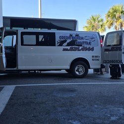 Cocoa Beach Shuttle - This is the van picking up other people. Not us. We were 2 vans later!