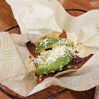Unforked - Bean bacon and avocado taco on corn tortilla - Salad Near Me - Kansas City, Missouri Unforked - Bean bacon and avocado taco on corn tortilla - Salad Near Me - Kansas City, Missouri