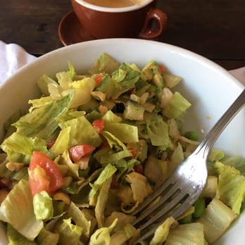Roast & Co - Chop chop salad with romaine lettuce (opted out of spinach) with a cappuccino - Juice Bars & Smoothies Near Me - Forest Hills, New York