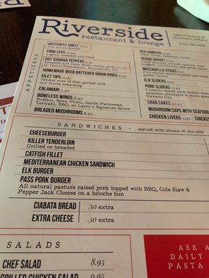 Menu photo 6 The Riverside Monticello, IN