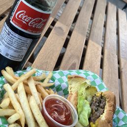 Backyard burger and fries