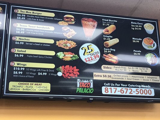 Menu photo 2 Taco Palacio inside Kwik Mart Arlington, TX Menu photo 2 Taco Palacio inside Kwik Mart Arlington, TX
