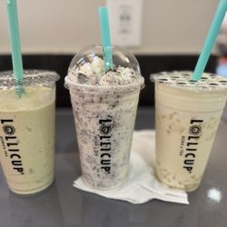 Lollicup Fresh - Avocado Smoothie, Snow Crunch (Oreo Smoothie), Jasmine Milk Tea with lychee jelly
