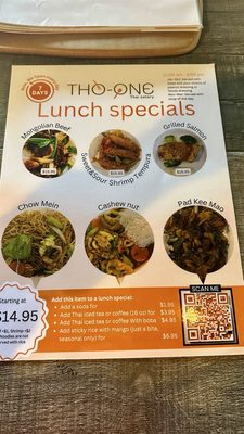 Menu photo 2 Tho One Thai Eatery La Verne, CA