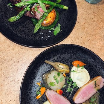 ARLO - Maple Leaf Duck Breast Prime Dry-Aged NY Strip The best duck ive had! - New American Near Me - San Diego, California ARLO - Maple Leaf Duck Breast Prime Dry-Aged NY Strip The best duck ive had! - New American Near Me - San Diego, California