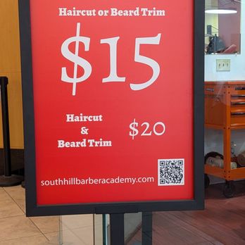 South Hill Barber Academy - This is all they charge. The students earn their hours towards their certification. Should you give a tip, the student receives the tip. - Barbers Near Me - Puyallup, Washington