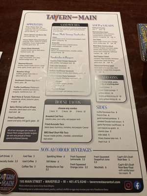 Menu photo 2 Tavern On Main Wakefield, RI Menu photo 2 Tavern On Main Wakefield, RI