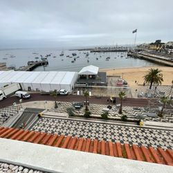 Hotel Baía - Cascais beach and harbor. Ironman events just completed.