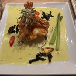 Champor-Champor - King river prawns green curry, asparagus, butternut squash