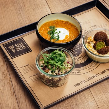 Baba Green - Hausgemachte Köstlichkeiten: Linsensuppe, Bulgursalat und Hummus mit Falafel - Kebab Near Me - Dusseldorf, NW Baba Green - Hausgemachte Köstlichkeiten: Linsensuppe, Bulgursalat und Hummus mit Falafel - Kebab Near Me - Dusseldorf, NW