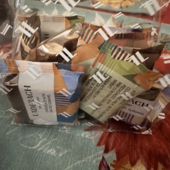Läderach - Bagged a little bit of all. The milk chocolate hazelnut and the pistachio were my favorites - Chocolatiers & Shops Near Me - Walnut Creek, California