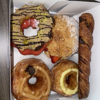 Paris Baguette - Dubai mochinut, Strawberry mochinut, coffee cronut, lemon cronut, strawberry stuffed croissant, chocolate stick donut. - Bakeries Near Me - Diamond Bar, California Paris Baguette - Dubai mochinut, Strawberry mochinut, coffee cronut, lemon cronut, strawberry stuffed croissant, chocolate stick donut. - Bakeries Near Me - Diamond Bar, California