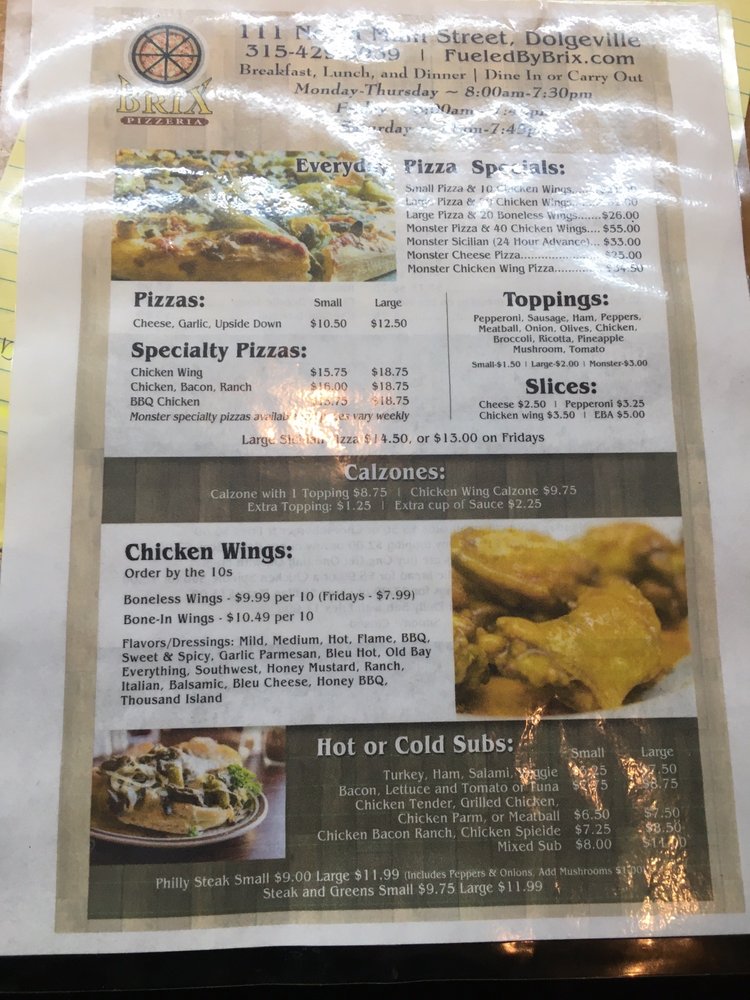 BRIX PIZZERIA Updated September 2024 111 N Main St, Dolgeville, New York Pizza