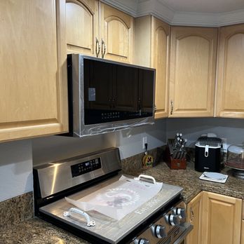 Dan’s Home Repair - Installed new over-range microwave with customized wall installation. - Handyman Near Me Dan’s Home Repair - Installed new over-range microwave with customized wall installation. - Handyman Near Me