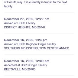The black hole location. My package was supposed to arrive on the 21st.