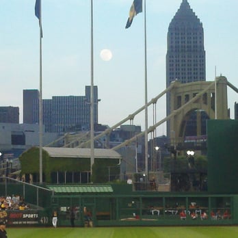 PNC Park - Moon rising over PNC - Stadiums & Arenas Near Me - Pittsburgh, Pennsylvania